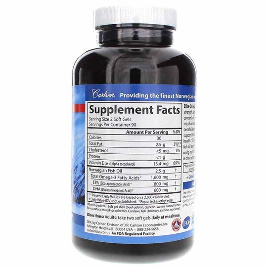 Elite Omega-3 Gems 1600 Mg with Natural Lemon Flavor, CL
